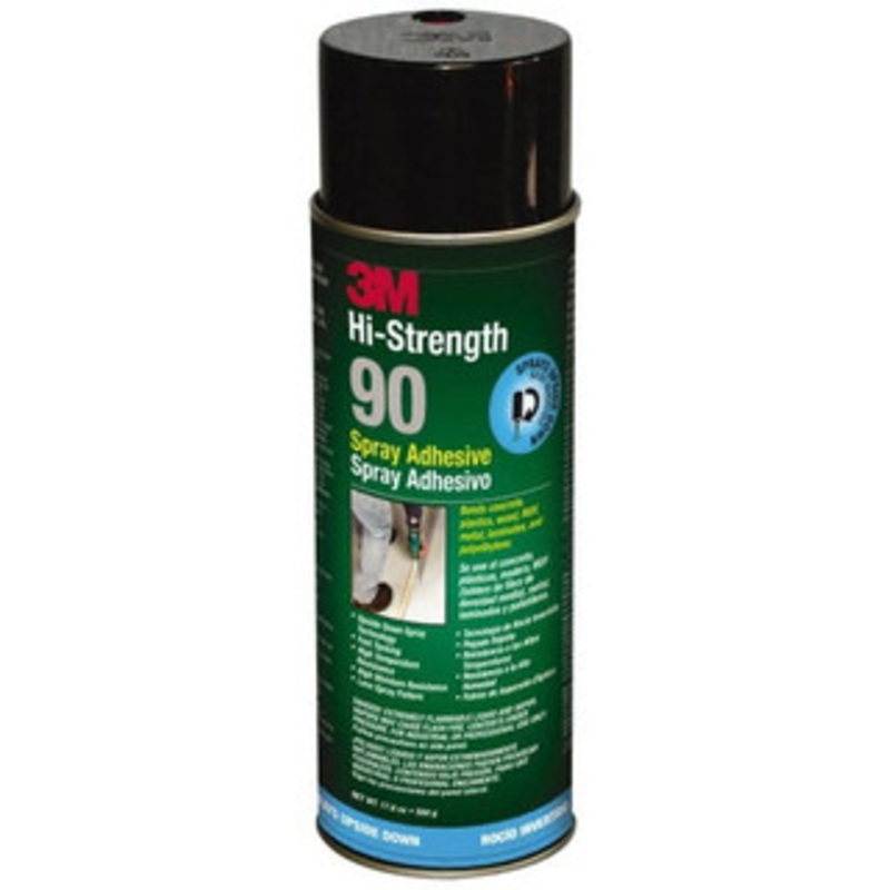 3M 24 oz Aerosol Clear Spray Adhesive High Tack, 250F Heat Resistance, 23.6 Sq Ft Coverage, High Strength Bond, 10 min Max Bonding Time, Flammable, Series High-Strength 90 7010292719 – 68801117