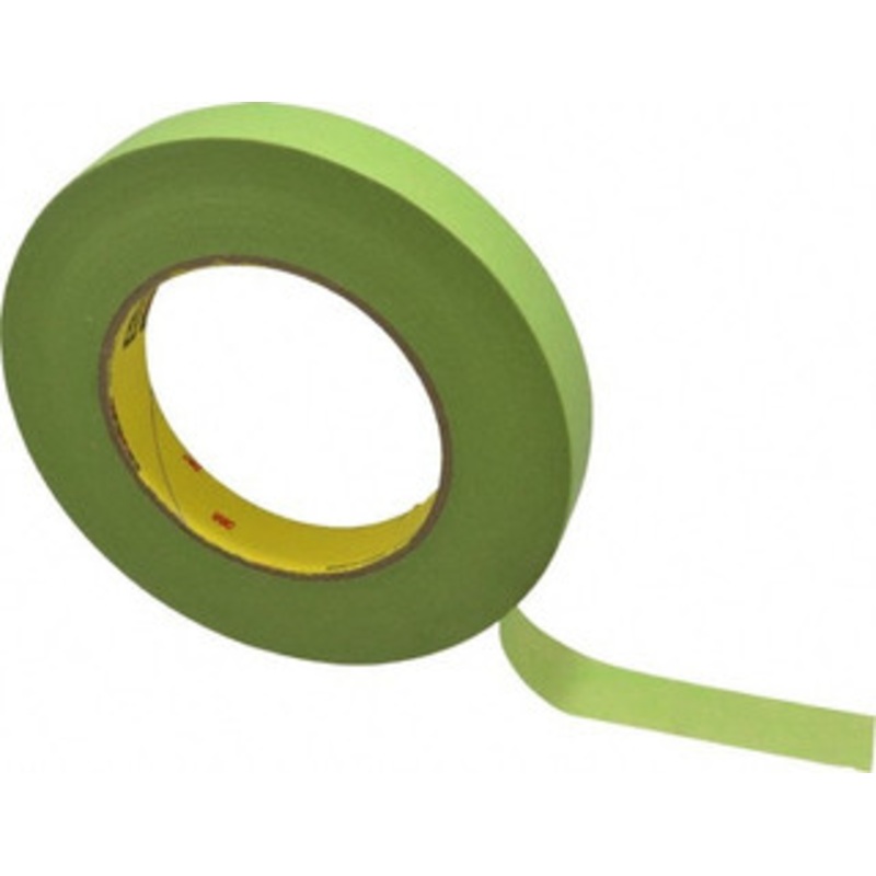 3M 3/4 Wide x 180 ft. Long x 6.7 mil Green Paper Masking Tape Rubber Adhesive, 25 Lb/In Tensile Strength, Series 401+/233+ 7000124895 – 06269583