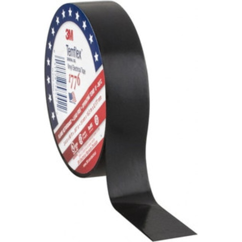 3M 3/4 x 60 ft. x 7 mil Black Vinyl Electrical Tape Vinyl Adhesive, Series 1776 7010398066 – 93946473