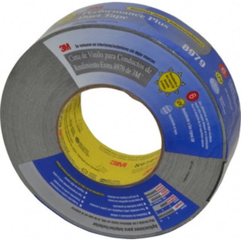 3M 55m x 2 x 12.1 mil Green Polyethylene Film Duct Tape Rubber Adhesive, 36 Lb Tensile Strength, 200F Max, Series 8979 7100140217 – 53338257