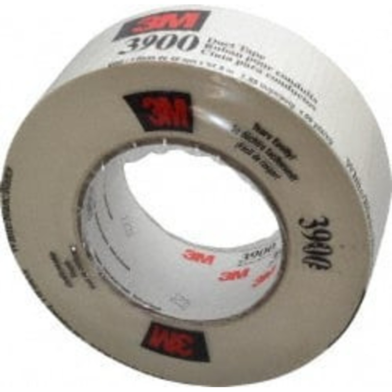 3M 55m x 2 x 8.1 mil White Polyethylene Film Duct Tape Rubber Adhesive, 32 Lb Tensile Strength, 200F Max, Series 3900 7000124008 – 04582953