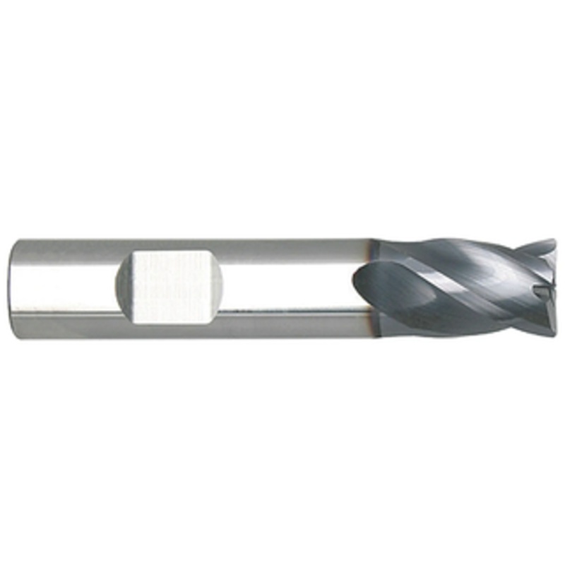 Niagara Cutter 4 Flute Stabilizer AlTiN Coated Carbide Single End Mill, 1/4 Size & Shank Diameter, 1/2 Length of Cut, .020 Corner Radius 2-1/2 Overall Length