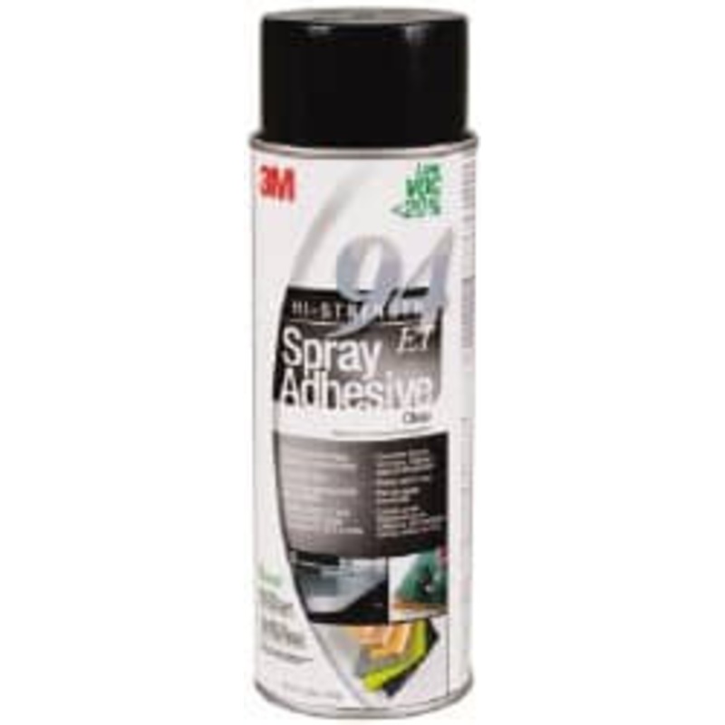 3M 24 oz Aerosol Clear Spray Adhesive High Tack, 210F Heat Resistance, 37 Sq Ft Coverage, High Strength Bond, 60 min Max Bonding Time, Flammable, Series 94 7000121417 – 54137336