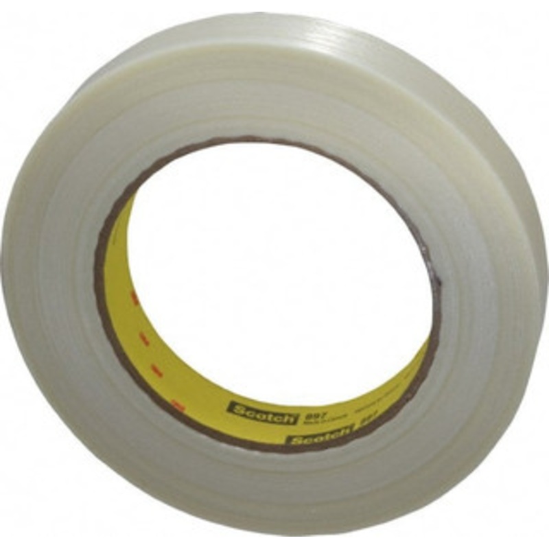 3M 3/4 x 60 Yd Clear Rubber Adhesive Packaging Tape Polypropylene Film Backing, 6 mil Thick, 170 Lb Tensile Strength, Series 897 7000123441 – 00320093
