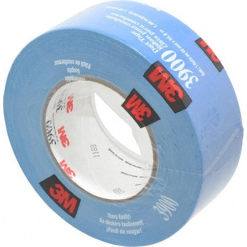 3M 55m x 2 x 8.1 mil Blue Polyethylene Film Duct Tape Rubber Adhesive, 32 Lb Tensile Strength, 200F Max, Series 3900 7000124009 – 04582987