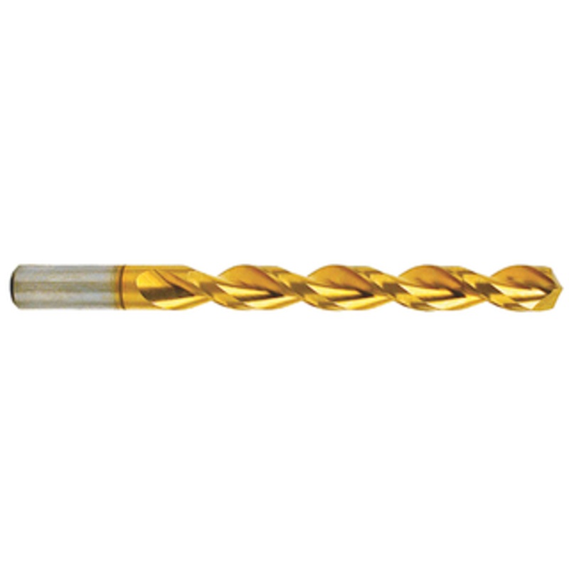 Nachi Parabolic Flute H.S.S. TiN Coated Jobbers Length Twist Drill, 1/8 Size, 0.1250 Decimal Size, 1-5/8 Flute Length, 2-7/8 Overall Length