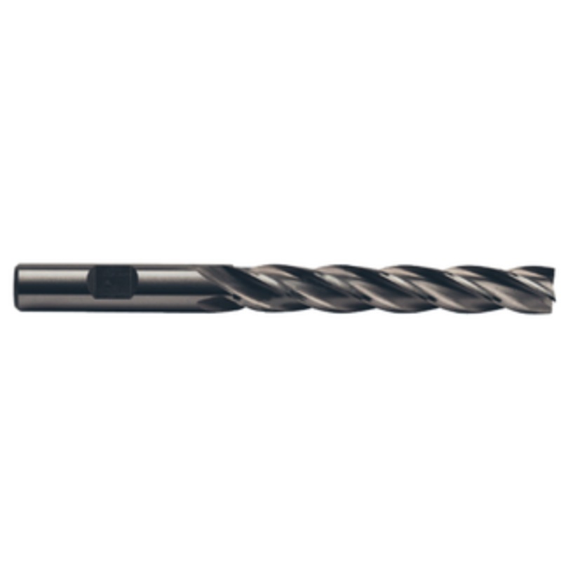 Precise 4 Flute Extra Long High Speed Steel Finishing End Mill, 3/4 Size, 3/4 Shank Diameter, 4 Length of Cut, 6-1/4 OAL