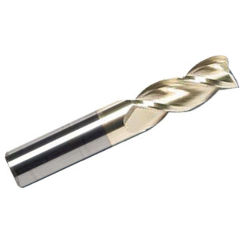 Rushmore 3 Flute End Mill ZrN Coated For Aluminum, 3/8 Size &  Diameter
