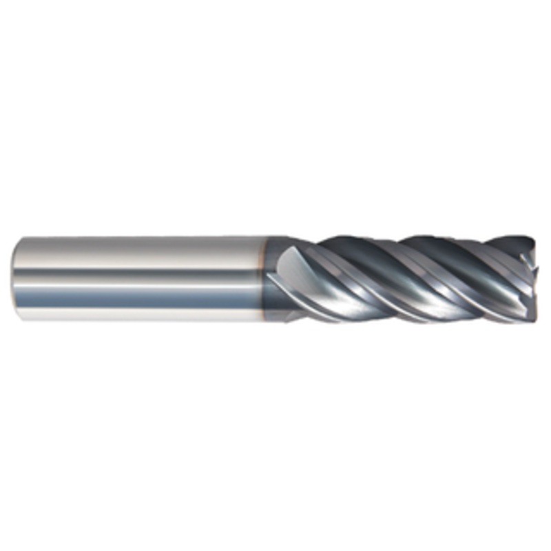 Rushmore 4 Flute Variable Helix Roughing & Finishing End Mill, 3/8 Shank Diameter, Length of Cut 1, 2-1/2 OAL, 0.030 Radius