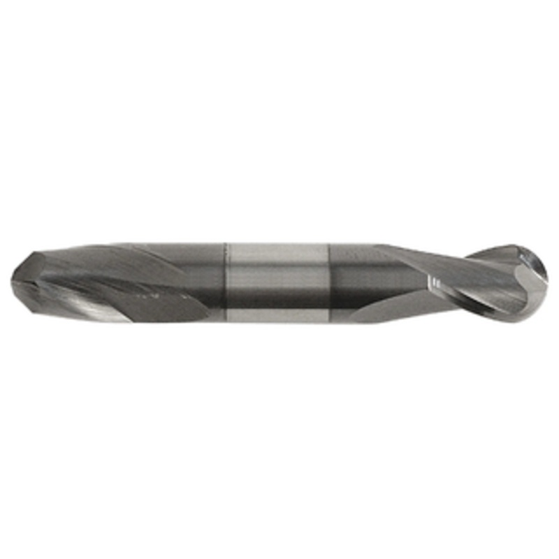 Rushmore USA 2 Flute Solid Carbide AlTiN Coated Ball Nose Double End Mill, 3/8 Size, 3/8 Shank Diameter, 9/16 Length of Cut, 2-1/2 Overall Length