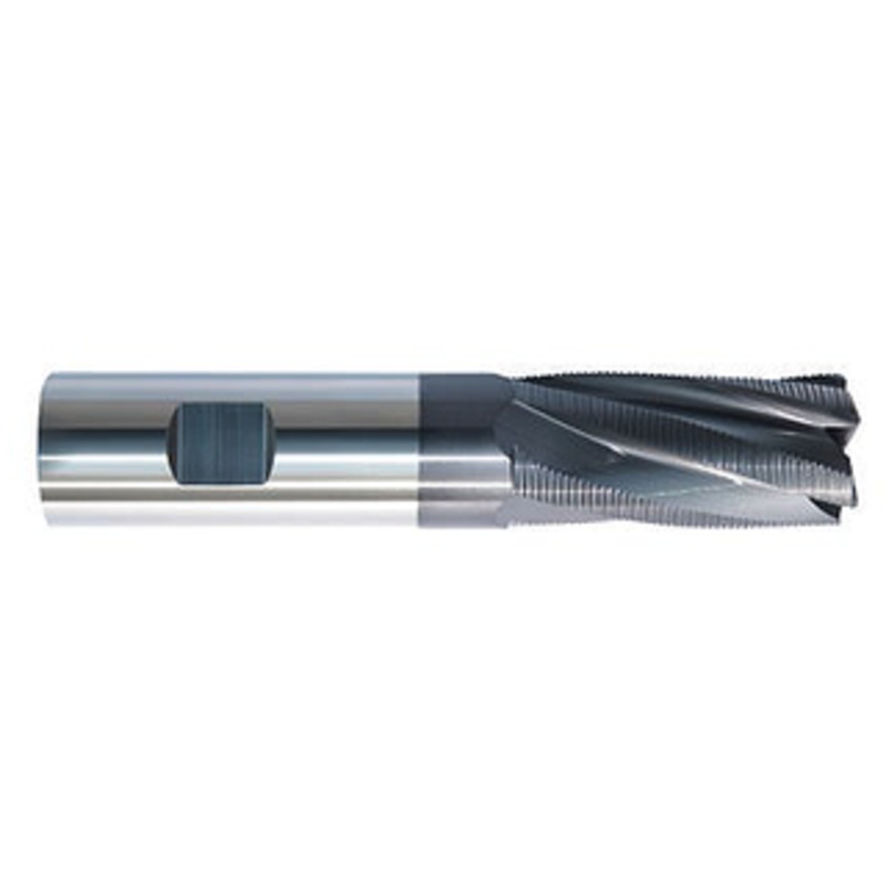 Rushmore USA 5 Flute Carbide AlTiN Coated Fine Pitch Roughing Single End Mill, 1 Size, 2 Length of Cut, 0.025 Chamfer, 5 Overall Length