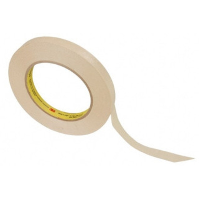 3M 1/2 Wide x 180 ft. Long x 6.3 mil Tan Paper Masking Tape Rubber Adhesive, 27 Lb/In Tensile Strength, Series 232 7000048952 – 00322115