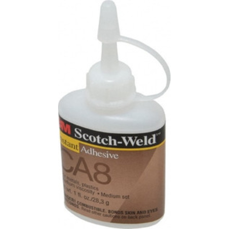 3M 1 oz Bottle Clear Instant Adhesive Series CA-8, 5 to 40 sec Fixture Time, 24 hr Full Cure Time, Bonds to Cardboard, Cork Board, Fabric, Fiberglass, Foam, Metal, Paper, Plastic, Rubber & Vinyl 7000046526 – 65861510