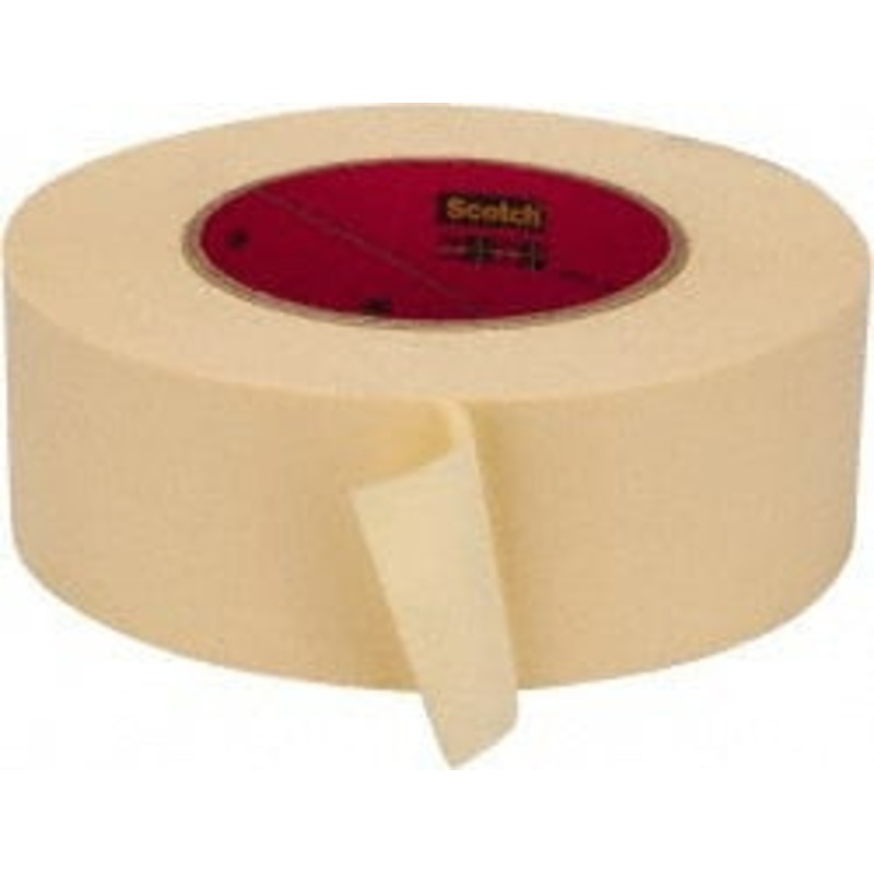 3M 2 Wide x 180 ft. Long x 7.6 mil Tan Paper Masking Tape Rubber Adhesive, 28 Lb/In Tensile Strength, Series 2393 7000088309 – 06270391