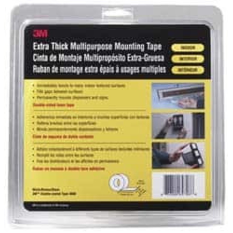 3M 3/4 x 7 Yd Acrylic Adhesive Double Sided Tape 1/8 Thick, Off-White, Urethane Foam Liner, Continuous Roll, Series 4008 7000049239 – 65368946