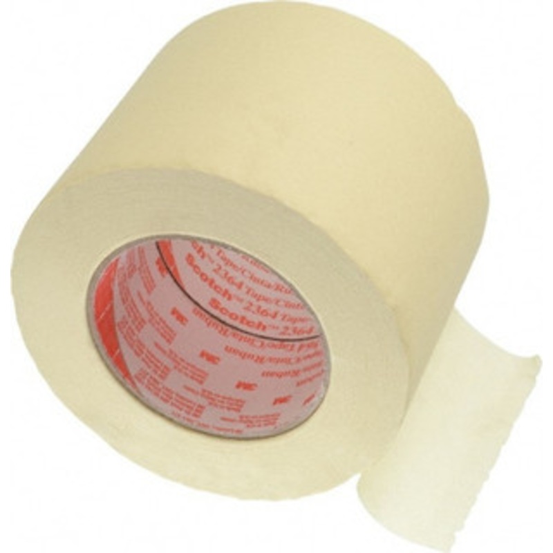 3M 4 Wide x 180 ft. Long x 6.5 mil Tan Paper Masking Tape Rubber Adhesive, 24 Lb/In Tensile Strength, Series 2364 7000088411 – 06270284