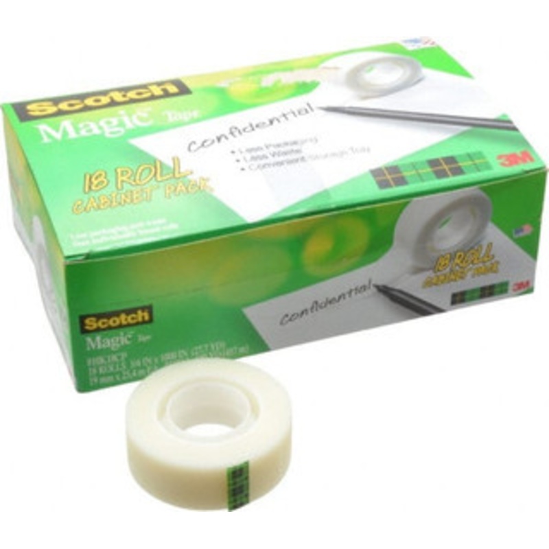 3M Pack of (18) 1 ft. Rolls 3/4 x 27.78 Yd Clear Acrylic Adhesive Transparent Tape Cellulose Acetate Backing, 1.5 mil Thick, Series 810 7010385083 – 66526104