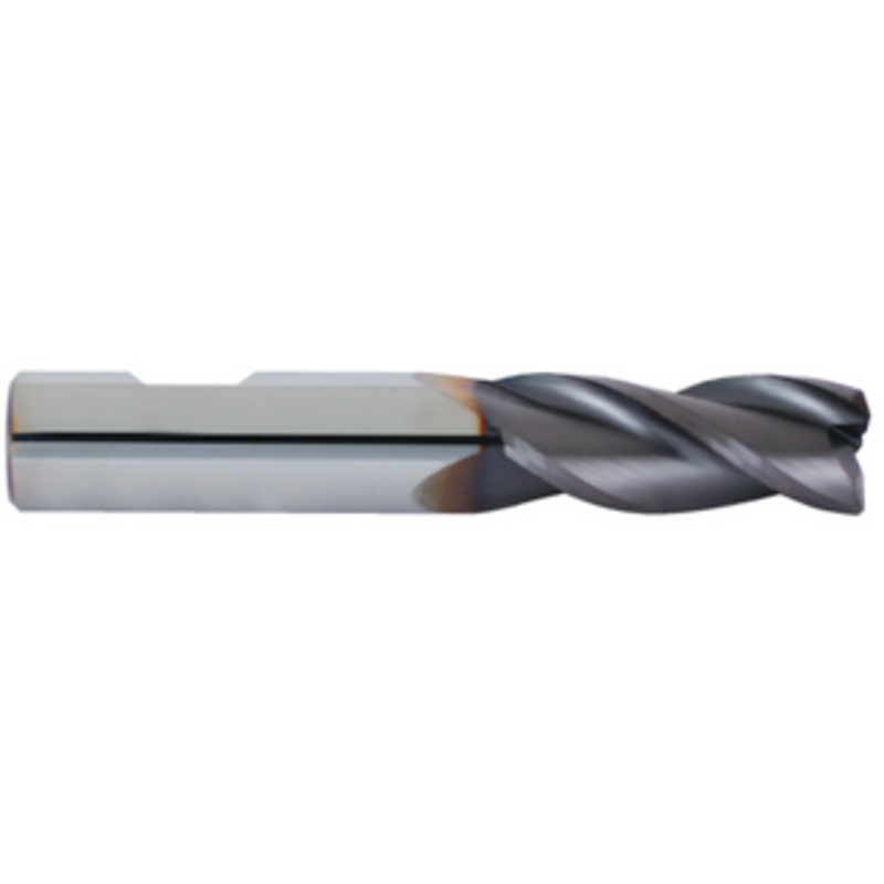 Niagara Cutter ELITE Series 3 Flute Solid Carbide AlTiN Coated Single End Mill, 1/4 Size & Shank Dia., 3/4 Length of Cut, .015-.020 Corner Radius, 2-1/2 Overall Length