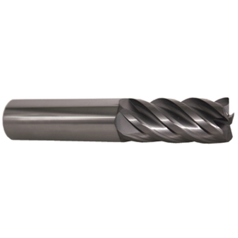 PROMAX Tools 5 Flute Solid Carbide nACRo Coated Finishing End Mill, 1/4 Size & Shank Diameter, 3/4 Length of Cut, 2-1/2 Overall Length, .030 Radius