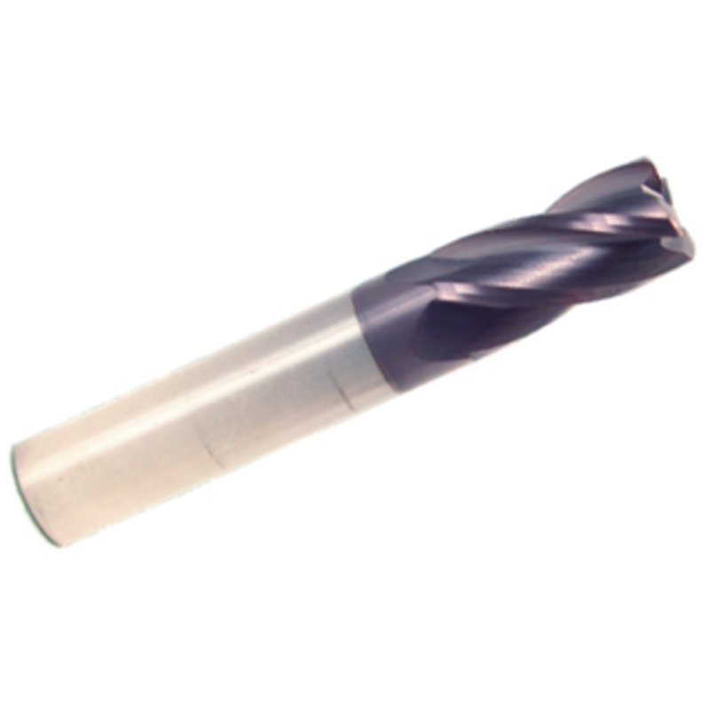 Rushmore 4 Flute Corner Radius .030-.032 End Mill, AlTiN Coated, 3/8 Size & Diameter