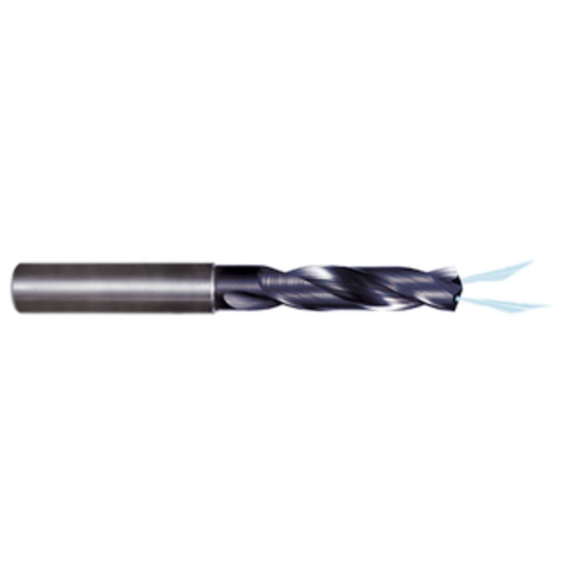 Rushmore USA Solid Carbide AlTiN 3XD Coolant Thru Drill, 11/64 Size, 0.1719 Decimal Size, 0.2362 Shank Diameter, 0.944 Flute Length, 2.59 Overall Length
