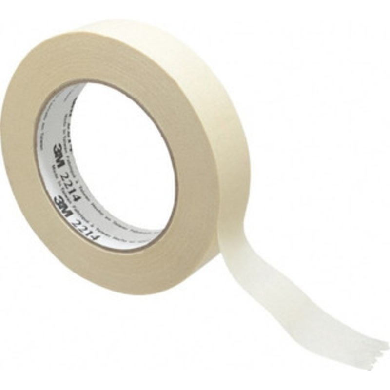 3M 1 Wide x 180 ft. Long x 5.4 mil Tan Paper Masking Tape Rubber Adhesive, 23 Lb/In Tensile Strength, Series 2214 7000107604 – 02999555