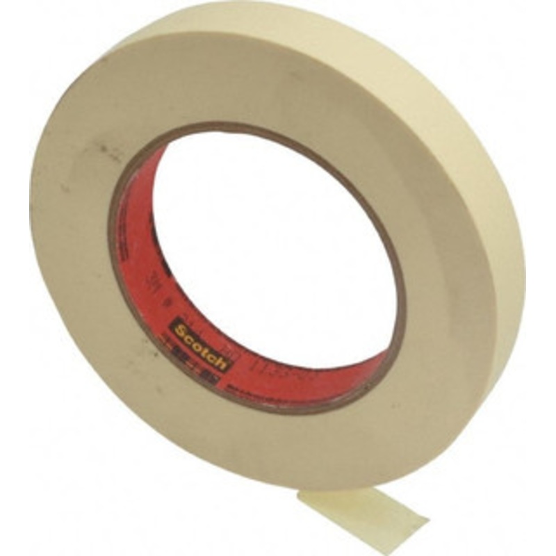 3M 3/4 Wide x 180 ft. Long x 5.8 mil Tan Paper Masking Tape Rubber Adhesive, 27 Lb/In Tensile Strength, Series 214 7000048382 – 06269435