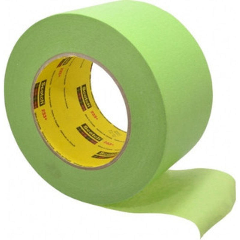 3M 3 Wide x 180 ft. Long x 6.7 mil Green Paper Masking Tape Rubber Adhesive, 25 Lb/In Tensile Strength, Series 401+/233+ 7000124899 – 06269625