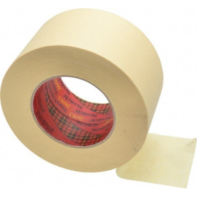 3M 3 Wide x 180 ft. Long x 7.9 mil Tan Paper Masking Tape Rubber Adhesive, 29 Lb/In Tensile Strength, Series 2693 7000088390 – 06270466