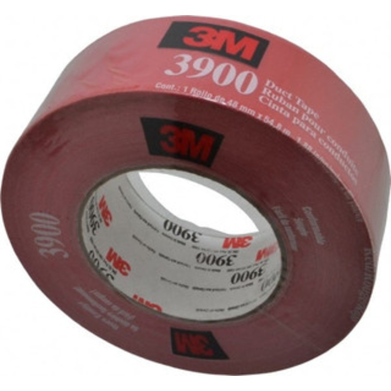 3M 55m x 2 x 8.1 mil Red Polyethylene Film Duct Tape Rubber Adhesive, 32 Lb Tensile Strength, 200F Max, Series 3900 7000144749 – 04582961