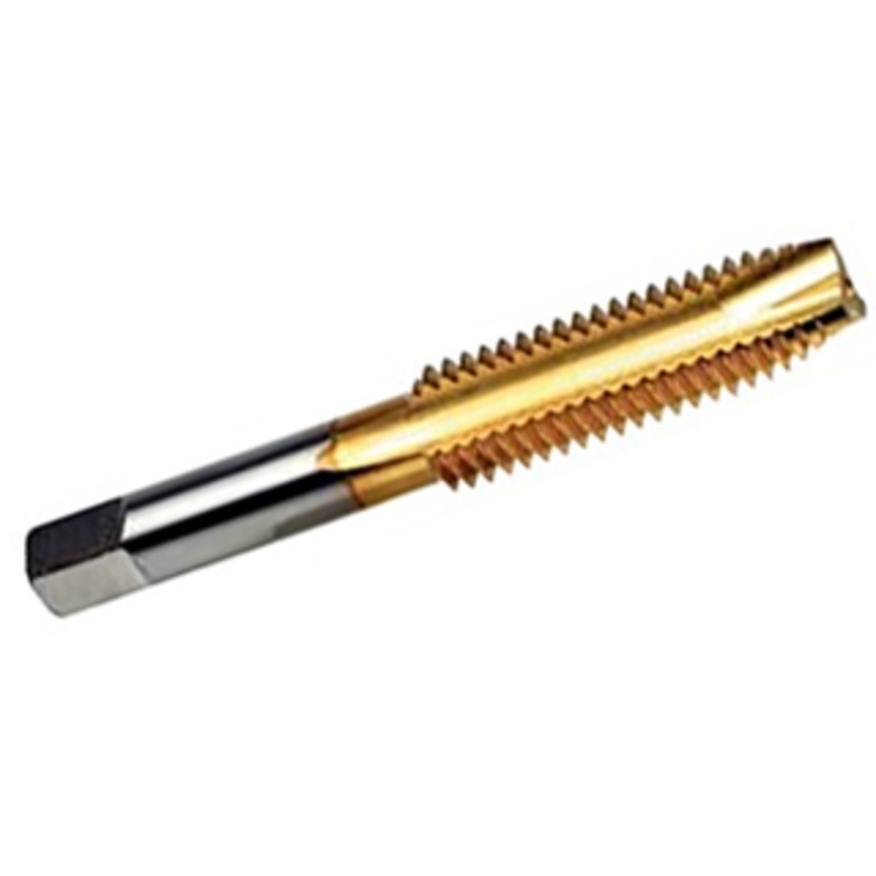 Rushmore USA TiN Coated H.S.S. 2 Flute Spiral Pointed Plug Tap, H3, Thread Size #8-32