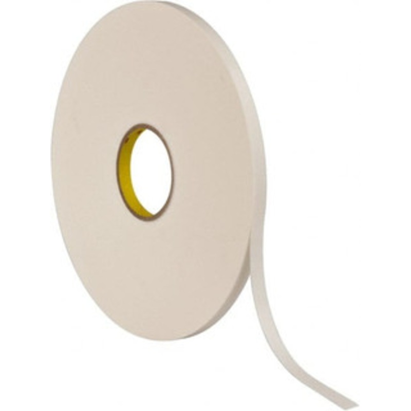 3M 1/2 x 72 Yd Rubber Adhesive Double Sided Tape 1/32 Thick, White, Polyethylene Foam Liner, Continuous Roll, Series 4462W 7000123601 – 00188920