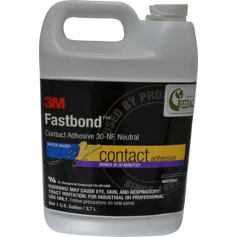 3M 1 Gal Bottle Natural Contact Adhesive Series 30NF, 15 to 30 min Working Time, 4 hr Full Cure Time, Bonds to Cardboard, Ceramic, Fabric, Fiberglass, Foam, Glass, Leather, Metal, Plastic, Rubber, Vinyl & Wood 7000046568 – 00092833