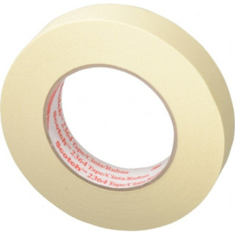 3M 1 Wide x 180 ft. Long x 6.5 mil Tan Paper Masking Tape Rubber Adhesive, 24 Lb/In Tensile Strength, Series 2364 7100094011 – 06270243