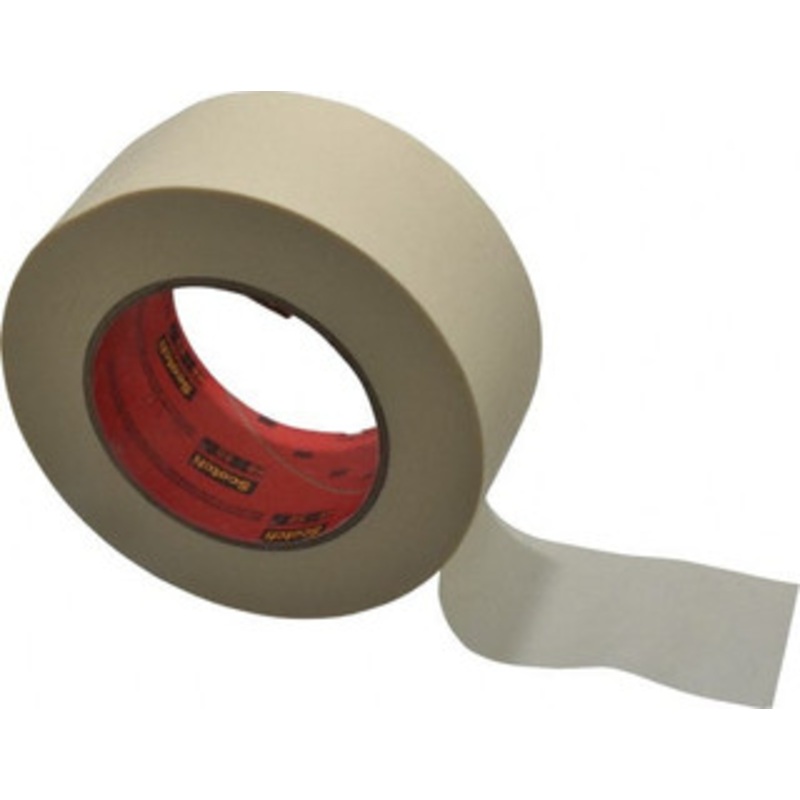 3M 2 Wide x 180 ft. Long x 6 mil Tan Paper Masking Tape Rubber Adhesive, 27 Lb/In Tensile Strength, Series 213 7000048415 – 06269401