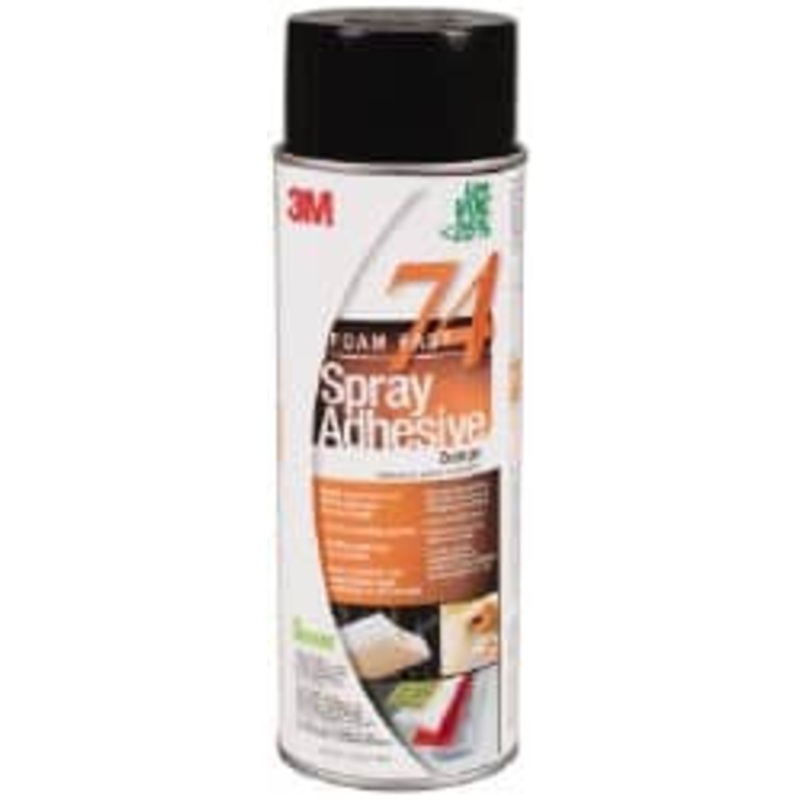 3M 24 oz Aerosol Orange Spray Adhesive High Tack, 200F Heat Resistance, 50 Sq Ft Coverage, Medium Strength Bond, 30 min Max Bonding Time, Flammable, Series 74 7100014104 – 54137286
