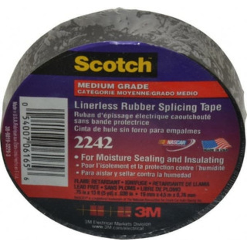 3M 3/4 x 15 ft. x 30 mil Black Rubber Electrical Tape Rubber Adhesive, 0 to 194F, 750 V/mil, Series 2242 7000058491 – 54041322