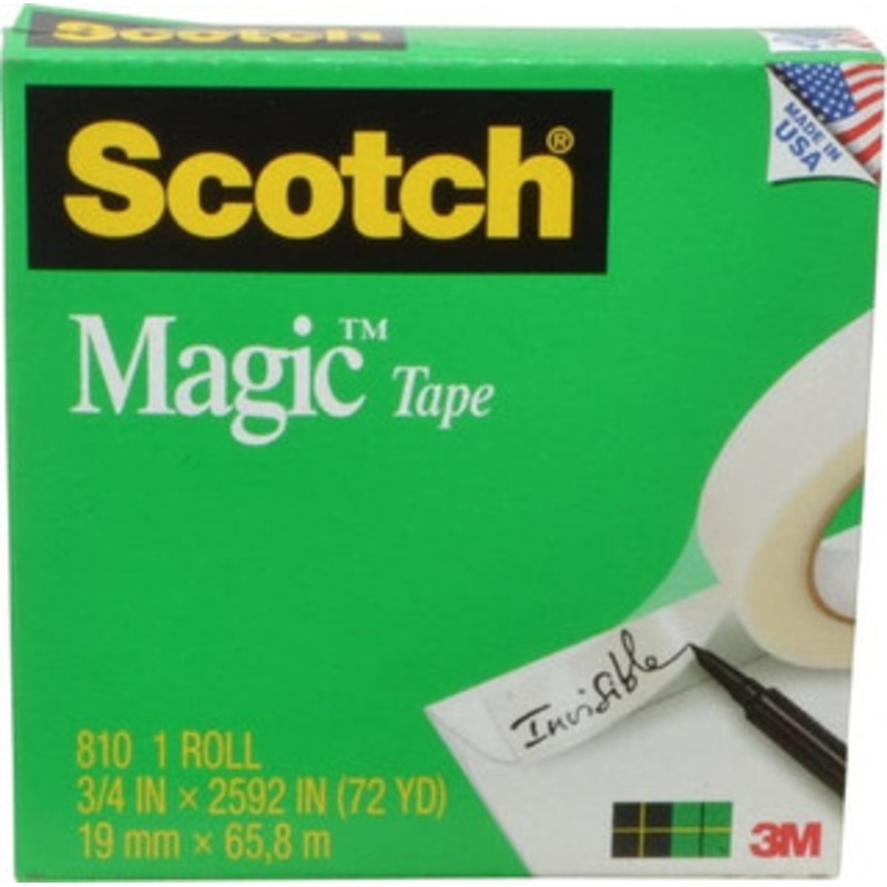 3M 3/4 x 72 Yd Clear Acrylic Adhesive Packaging Tape Acetate Backing, 2.5 mil Thick, 15 Lb Tensile Strength, Series 810 7000144782 – 65364093