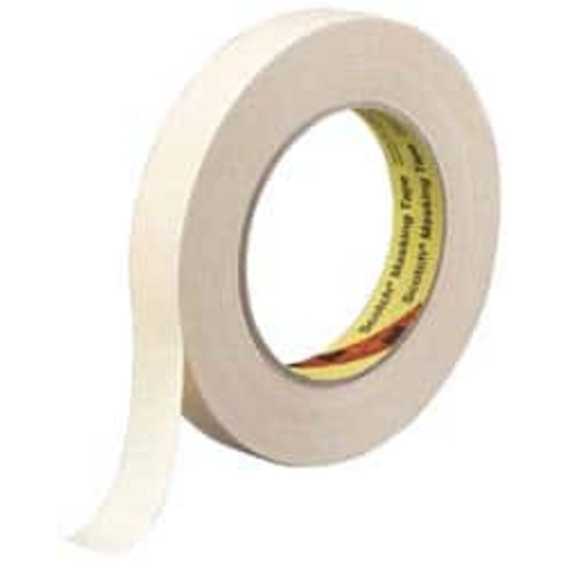 3M 3 Wide x 180 ft. Long x 7.6 mil Tan Paper Masking Tape Rubber Adhesive, 28 Lb/In Tensile Strength, Series 231 7000088517 – 02999548