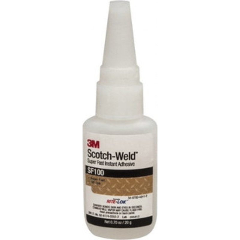 3M 0.71 oz Bottle Clear Instant Adhesive Series SF100, 3 to 30 sec Working Time, 24 hr Full Cure Time, Bonds to Cardboard, Ceramic, Fabric, Fiberglass, Foam, Glass, Leather, Metal, Paper, Plastic, Rubber, Vinyl & Wood 7100039206 – 32917957