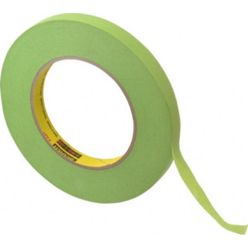3M 1/2 Wide x 180 ft. Long x 6.7 mil Green Paper Masking Tape Rubber Adhesive, 25 Lb/In Tensile Strength, Series 401+/233+ 7000124894 – 06269575