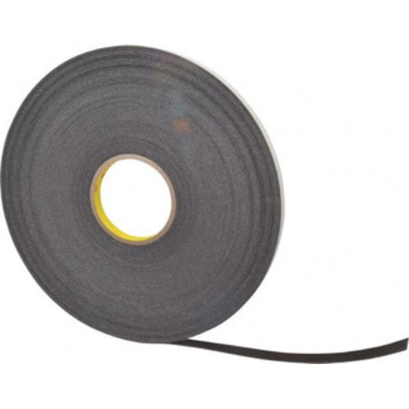 3M 1/2 x 36 Yd Rubber Adhesive Double Sided Tape 1/16 Thick, Black, Polyethylene Foam Liner, Continuous Roll, Series 4466B 7000123702 – 00188953