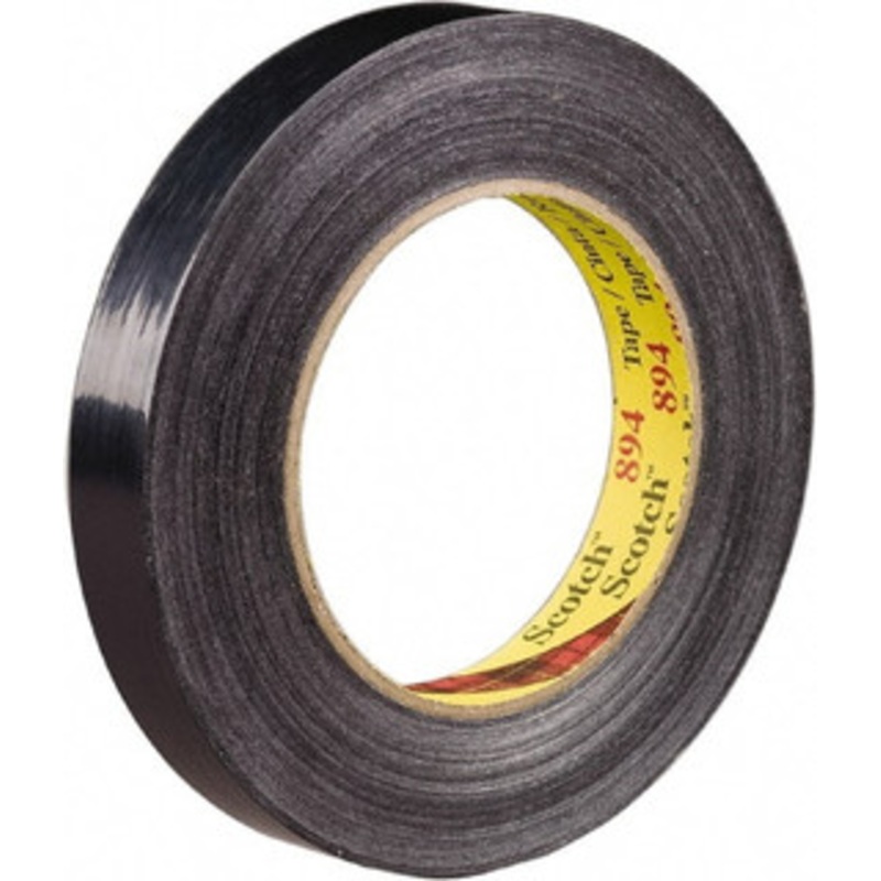 3M 18mm x 55m Black Rubber Adhesive Strapping Tape Polypropylene Film Backing, 6 mil Thick, 300 Lb Tensile Strength, Series 894 7000123465 – 79427811