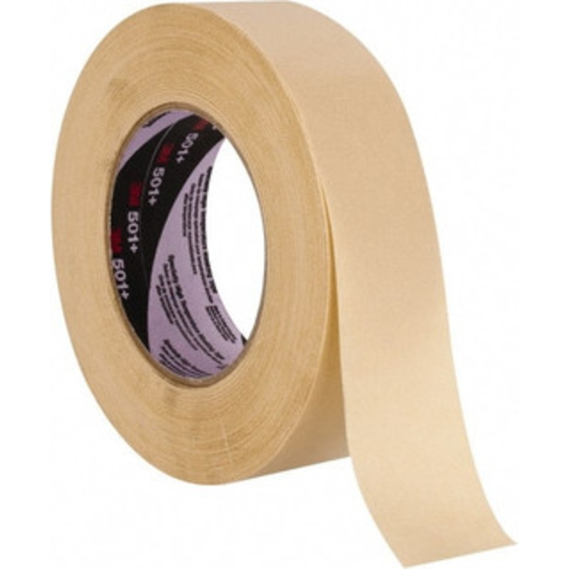 3M 36mm Wide x 55 m x 7.3 mil Tan Paper Masking Tape Rubber Adhesive, 26 Lb/In Tensile Strength, Series 501+ 7000138487 – 40571705
