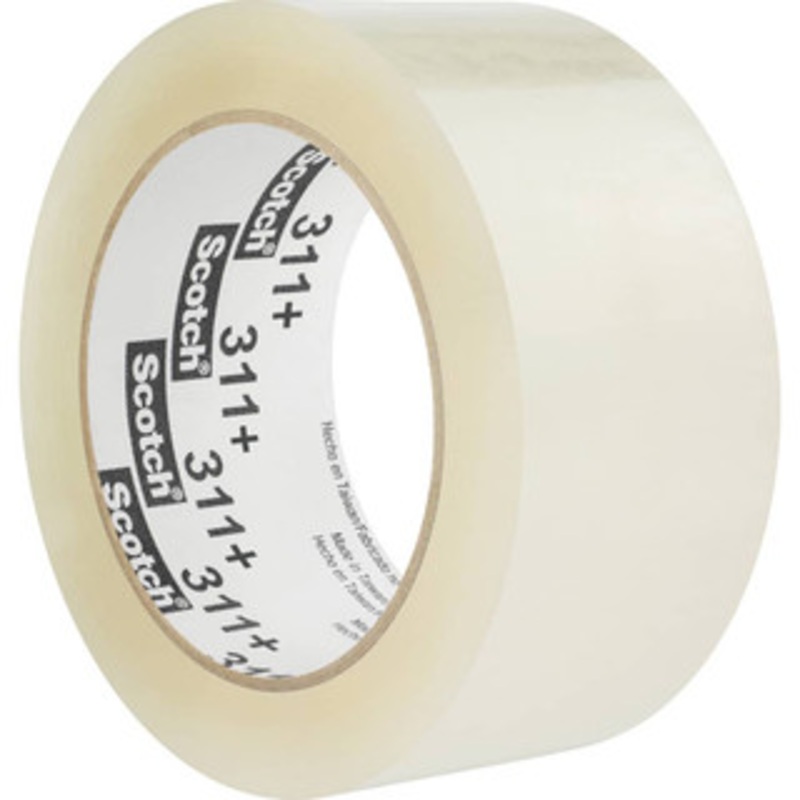3M Box Sealing & Label Protection Tape, Tape Number: 311+, Thickness (mil): 1.1, Length: 100, Width (mm): 72, Color: Clear, For Use With: Box Sealing, Splicing & Other Demand Packaging 00076308864941 – 99870164