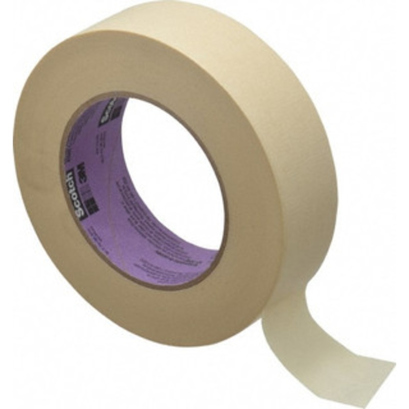 3M 1-1/2 Wide x 180 ft. Long x 5.5 mil Tan Paper Masking Tape Rubber Adhesive, 23 Lb/In Tensile Strength, Series 2040 7100009456 – 06886931