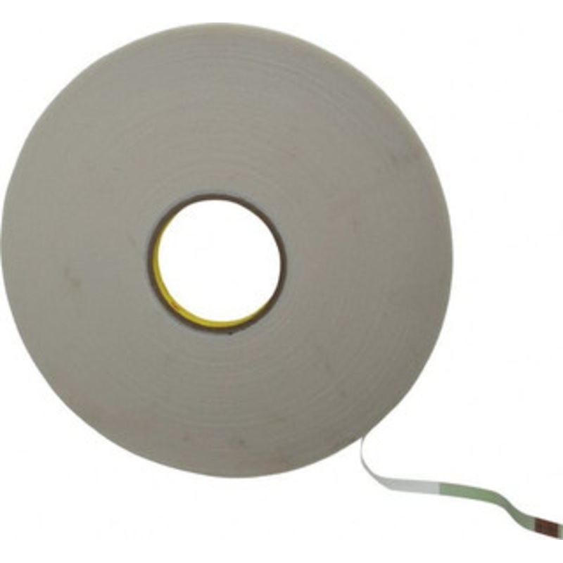 3M 1/2 x 36 Yd Rubber Adhesive Double Sided Tape 1/16 Thick, White, Polyethylene Foam Liner, Continuous Roll, Series 4466W 7000123593 – 00188987