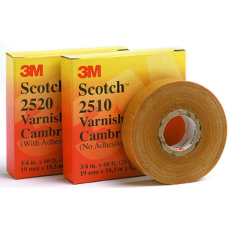 3M 1 x 110 ft. x 8 mil Yellow Cotton Cloth Electrical Tape Rubber Adhesive, 220F Max, 800 V/mil, Series 2520 7000132813 – 05228465