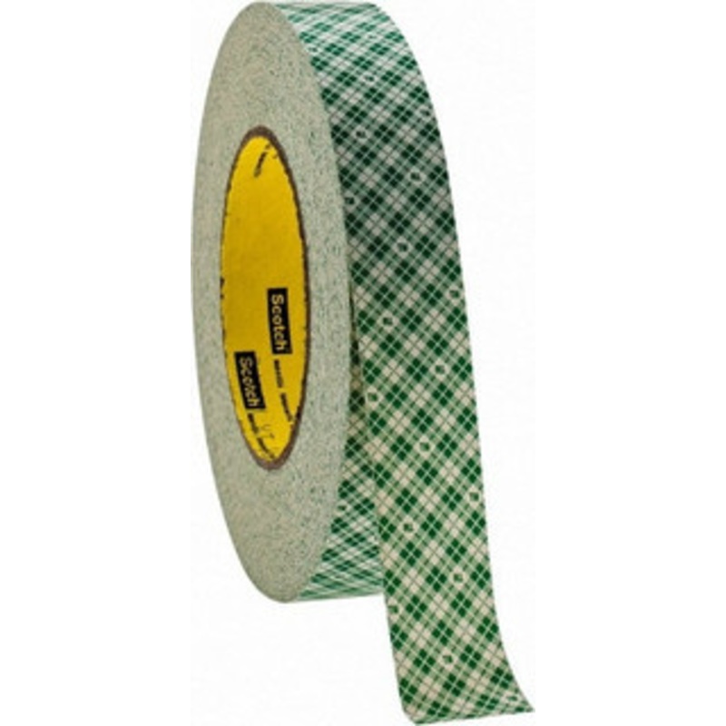 3M 1 x 36 Yd Rubber Adhesive Double Sided Tape 9 mil Thick, Natural (Color), Paper Liner, Continuous Roll, Series 401M 7000144721 – 00188680