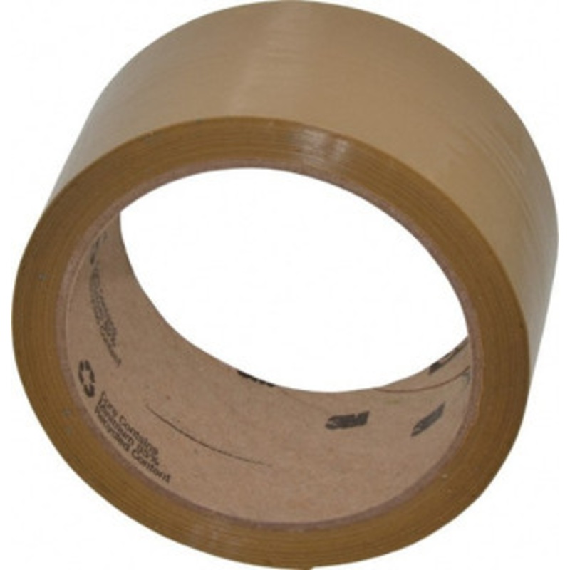 3M 2 x 55 Yd Natural (Color) Rubber Adhesive Sealing Tape Polypropylene Film Backing, 1.9 mil Thick, 44 Lb Tensile Strength, Series 371 7100041609 – 65322851